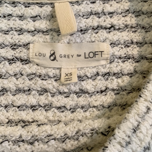 Lou & Grey for Loft cream/black cotton knit sweater. Size XS. Too small - Picture 5 of 8